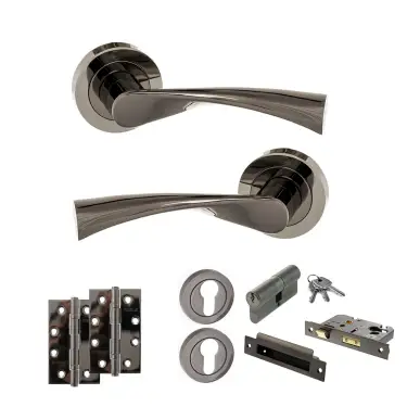 Click Here To Enlarge This Photo Of Atlantic - S34RBN STATUS Colorado Door Handle Pack - Black Nickel
