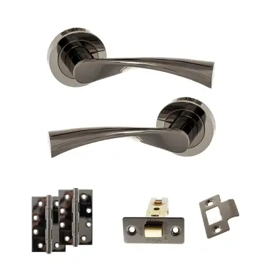 Click Here To Enlarge This Photo Of Atlantic - S34RBN STATUS Colorado Door Handle Pack - Black Nickel