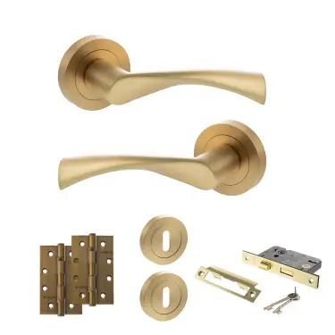 Click Here To Enlarge This Photo Of Atlantic - S34RSB STATUS Colorado Door Handle Pack - Satin Brass