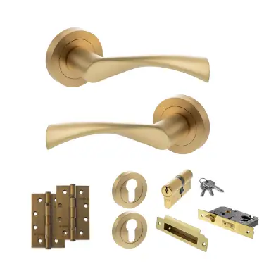 Click Here To Enlarge This Photo Of Atlantic - S34RSB STATUS Colorado Door Handle Pack - Satin Brass