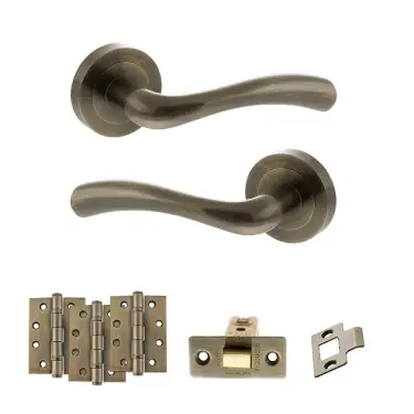 Click Here To Enlarge This Photo Of Atlantic - S35RAB STATUS Texas Door Handle Pack - Antique Brass