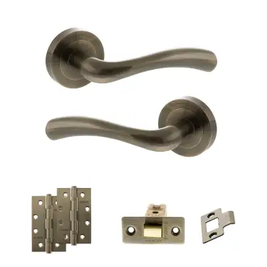 Click Here To Enlarge This Photo Of Atlantic - S35RAB STATUS Texas Door Handle Pack - Antique Brass