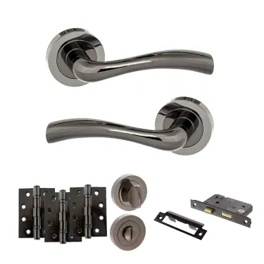 Click Here To Enlarge This Photo Of Atlantic - S35RBN STATUS Texas Door Handle Pack - Black Nickel