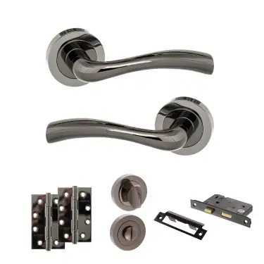 Click Here To Enlarge This Photo Of Atlantic - S35RBN STATUS Texas Door Handle Pack - Black Nickel