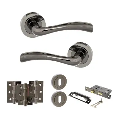 Click Here To Enlarge This Photo Of Atlantic - S35RBN STATUS Texas Door Handle Pack - Black Nickel