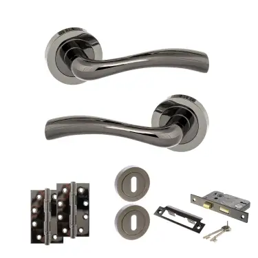 Click Here To Enlarge This Photo Of Atlantic - S35RBN STATUS Texas Door Handle Pack - Black Nickel