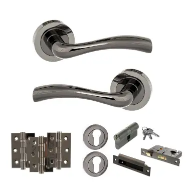 Click Here To Enlarge This Photo Of Atlantic - S35RBN STATUS Texas Door Handle Pack - Black Nickel