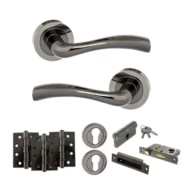 Click Here To Enlarge This Photo Of Atlantic - S35RBN STATUS Texas Door Handle Pack - Black Nickel