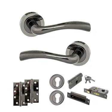 Click Here To Enlarge This Photo Of Atlantic - S35RBN STATUS Texas Door Handle Pack - Black Nickel