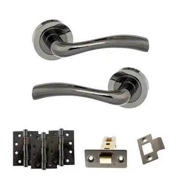 Click Here To Enlarge This Photo Of Atlantic - S35RBN STATUS Texas Door Handle Pack - Black Nickel