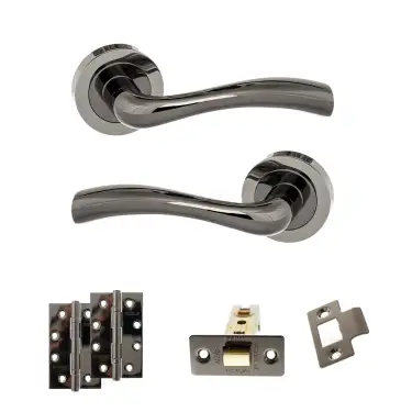 Click Here To Enlarge This Photo Of Atlantic - S35RBN STATUS Texas Door Handle Pack - Black Nickel