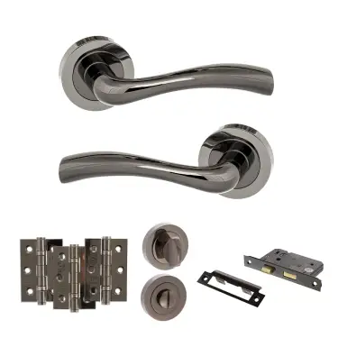 Click Here To Enlarge This Photo Of Atlantic - S35RBN STATUS Texas Door Handle Pack - Black Nickel