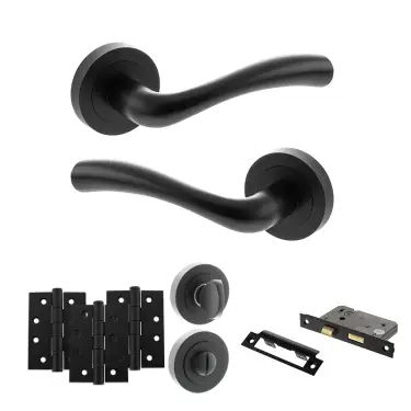 Click Here To Enlarge This Photo Of Atlantic - S35RMB STATUS Texas Door Handle Pack - Matt Black