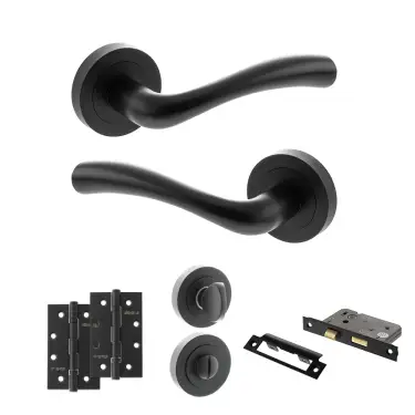 Click Here To Enlarge This Photo Of Atlantic - S35RMB STATUS Texas Door Handle Pack - Matt Black