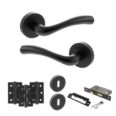 Click Here To Enlarge This Photo Of Atlantic - S35RMB STATUS Texas Door Handle Pack - Matt Black