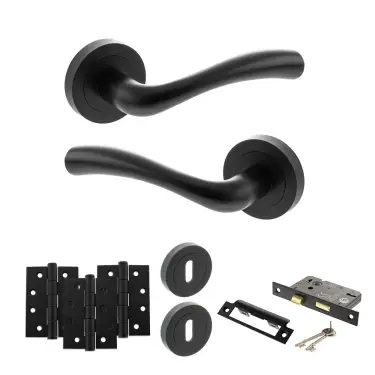 Click Here To Enlarge This Photo Of Atlantic - S35RMB STATUS Texas Door Handle Pack - Matt Black