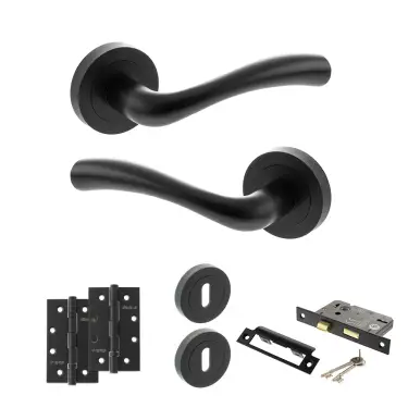Click Here To Enlarge This Photo Of Atlantic - S35RMB STATUS Texas Door Handle Pack - Matt Black