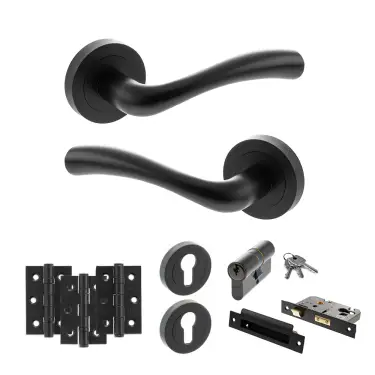 Click Here To Enlarge This Photo Of Atlantic - S35RMB STATUS Texas Door Handle Pack - Matt Black