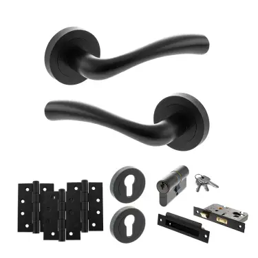 Click Here To Enlarge This Photo Of Atlantic - S35RMB STATUS Texas Door Handle Pack - Matt Black