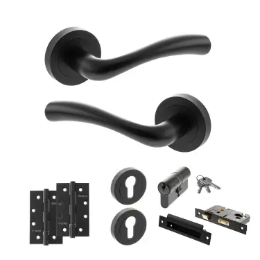 Click Here To Enlarge This Photo Of Atlantic - S35RMB STATUS Texas Door Handle Pack - Matt Black