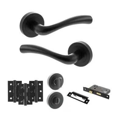 Click Here To Enlarge This Photo Of Atlantic - S35RMB STATUS Texas Door Handle Pack - Matt Black