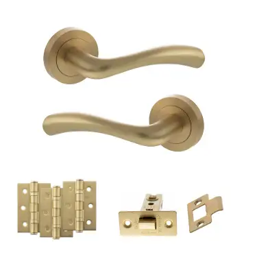 Click Here To Enlarge This Photo Of Atlantic - S35RSB STATUS Texas Door Handle Pack - Satin Brass