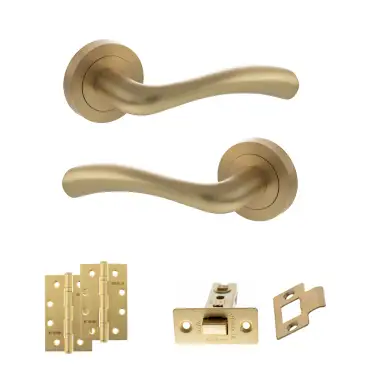 Click Here To Enlarge This Photo Of Atlantic - S35RSB STATUS Texas Door Handle Pack - Satin Brass