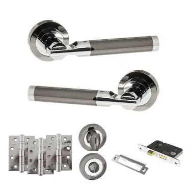 Click Here To Enlarge This Photo Of Atlantic - S36RBNPC STATUS Dakota Door Handle Pack - Black Nickel/Polished Chrome