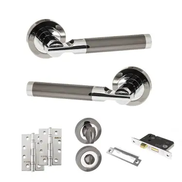 Click Here To Enlarge This Photo Of Atlantic - S36RBNPC STATUS Dakota Door Handle Pack - Black Nickel/Polished Chrome