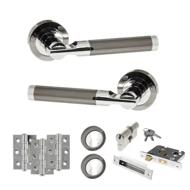 Click Here To Enlarge This Photo Of Atlantic - S36RBNPC STATUS Dakota Door Handle Pack - Black Nickel/Polished Chrome