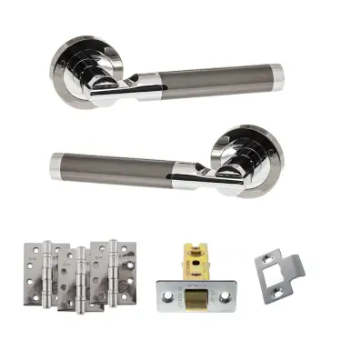 Click Here To Enlarge This Photo Of Atlantic - S36RBNPC STATUS Dakota Door Handle Pack - Black Nickel/Polished Chrome
