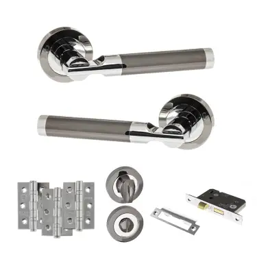 Click Here To Enlarge This Photo Of Atlantic - S36RBNPC STATUS Dakota Door Handle Pack - Black Nickel/Polished Chrome