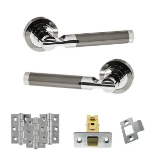 Atlantic - S36RBNPC STATUS Dakota Door Handle Pack - Black Nickel/Polished Chrome