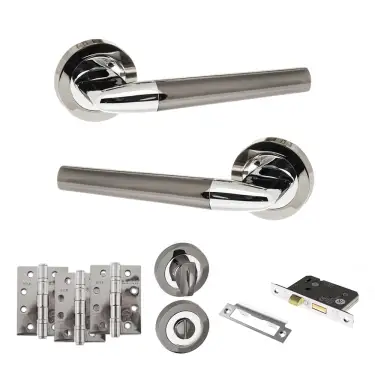 Click Here To Enlarge This Photo Of Atlantic - S37RBNPC STATUS Tennessee Door Handle Pack - Black Nickel/Polished Chrome