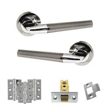 Click Here To Enlarge This Photo Of Atlantic - S37RBNPC STATUS Tennessee Door Handle Pack - Black Nickel/Polished Chrome