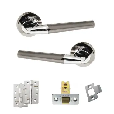 Click Here To Enlarge This Photo Of Atlantic - S37RBNPC STATUS Tennessee Door Handle Pack - Black Nickel/Polished Chrome