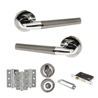 Click Here To Enlarge This Photo Of Atlantic - S37RBNPC STATUS Tennessee Door Handle Pack - Black Nickel/Polished Chrome