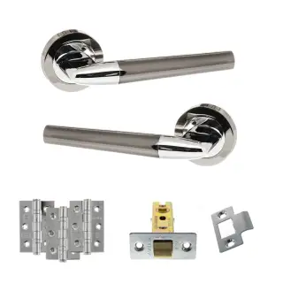 Atlantic - S37RBNPC STATUS Tennessee Door Handle Pack - Black Nickel/Polished Chrome