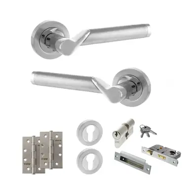 Click Here To Enlarge This Photo Of Atlantic - S38RSCPC STATUS Hawaii Door Handle Pack - Satin Chrome/Polished Chrome