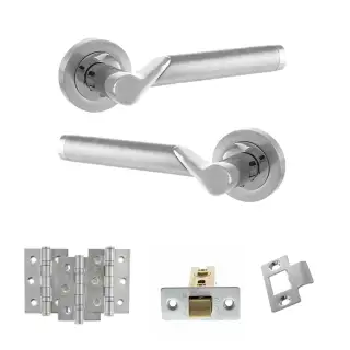 Atlantic - S38RSCPC STATUS Hawaii Door Handle Pack - Satin Chrome/Polished Chrome