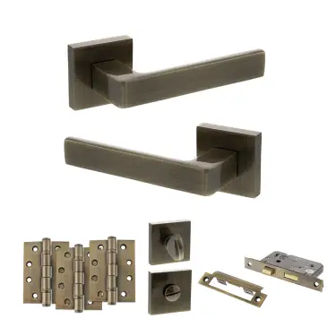 Click Here To Enlarge This Photo Of Atlantic - S40SAB STATUS Montana Door Handle Pack - Antique Brass
