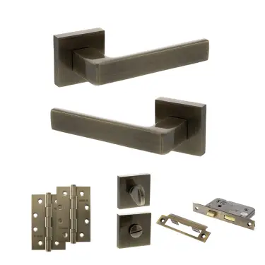Click Here To Enlarge This Photo Of Atlantic - S40SAB STATUS Montana Door Handle Pack - Antique Brass