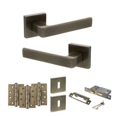 Click Here To Enlarge This Photo Of Atlantic - S40SAB STATUS Montana Door Handle Pack - Antique Brass