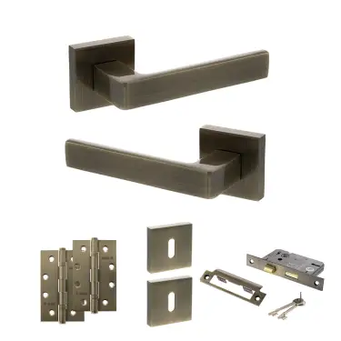 Click Here To Enlarge This Photo Of Atlantic - S40SAB STATUS Montana Door Handle Pack - Antique Brass