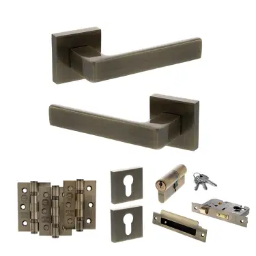 Click Here To Enlarge This Photo Of Atlantic - S40SAB STATUS Montana Door Handle Pack - Antique Brass