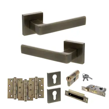 Click Here To Enlarge This Photo Of Atlantic - S40SAB STATUS Montana Door Handle Pack - Antique Brass