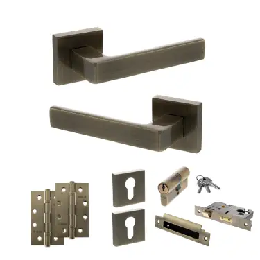 Click Here To Enlarge This Photo Of Atlantic - S40SAB STATUS Montana Door Handle Pack - Antique Brass