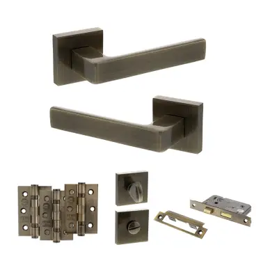 Click Here To Enlarge This Photo Of Atlantic - S40SAB STATUS Montana Door Handle Pack - Antique Brass