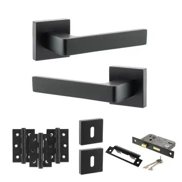 Click Here To Enlarge This Photo Of Atlantic - S40SMB STATUS Montana Door Handle Pack - Matt Black