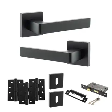 Click Here To Enlarge This Photo Of Atlantic - S40SMB STATUS Montana Door Handle Pack - Matt Black
